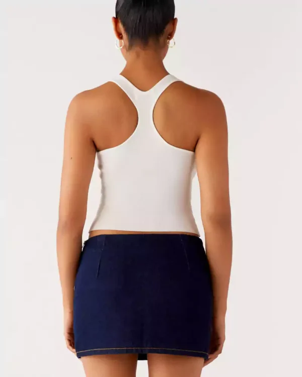 Stretch denim mini skirt Stretch denim mini skirt
