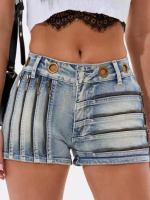 Western denim shorts