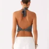 White denim wrap skirt White denim wrap skirt
