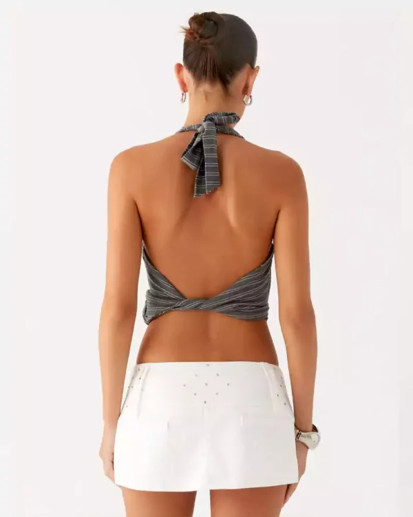 White denim wrap skirt White denim wrap skirt