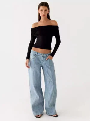 Wide leg denim trousers for women Wide leg denim trousers for women