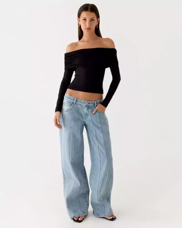 Wide leg denim trousers for women Wide leg denim trousers for women