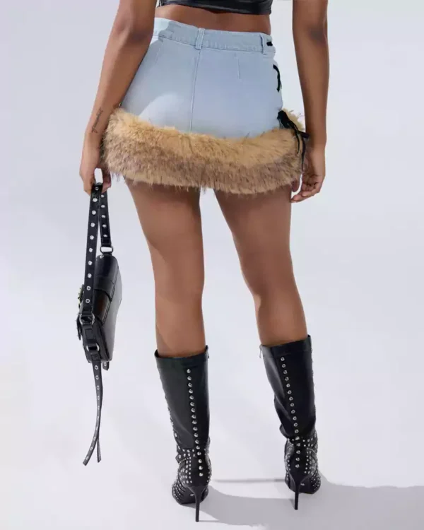 Wrap denim mini skirt Wrap denim mini skirt