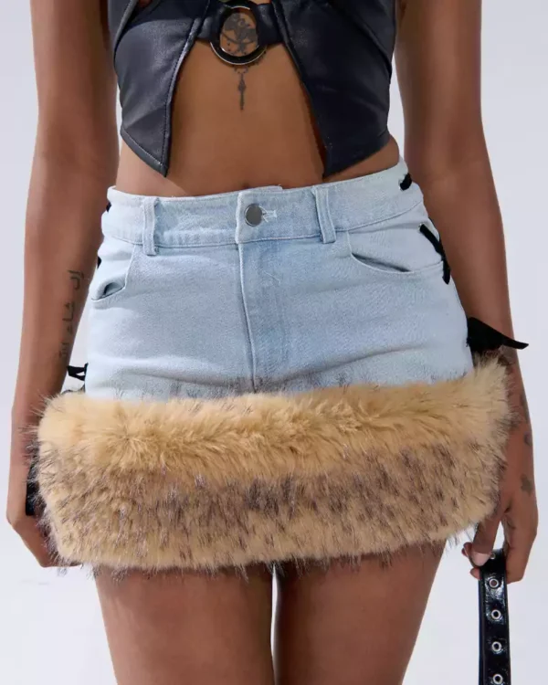 Wrap denim mini skirt Wrap denim mini skirt