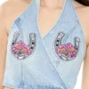 Blue denim crop top Blue denim crop top