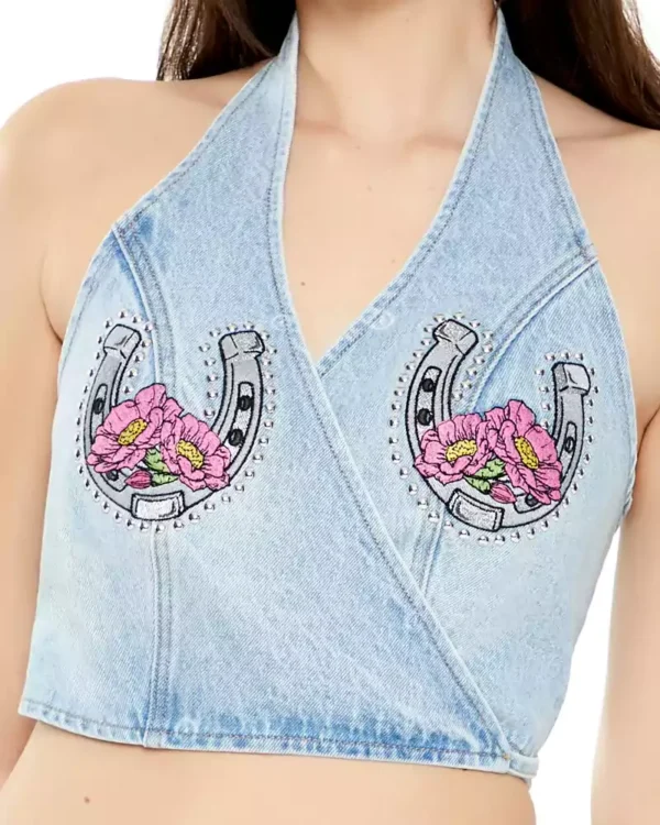 Blue denim crop top Blue denim crop top