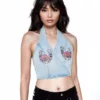 Blue denim crop top Blue denim crop top