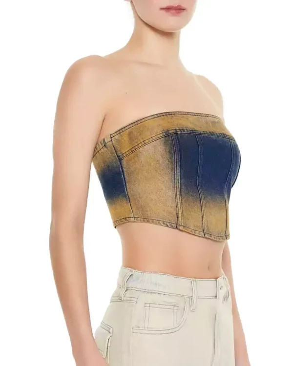 Bustier denim crop top Bustier denim crop top