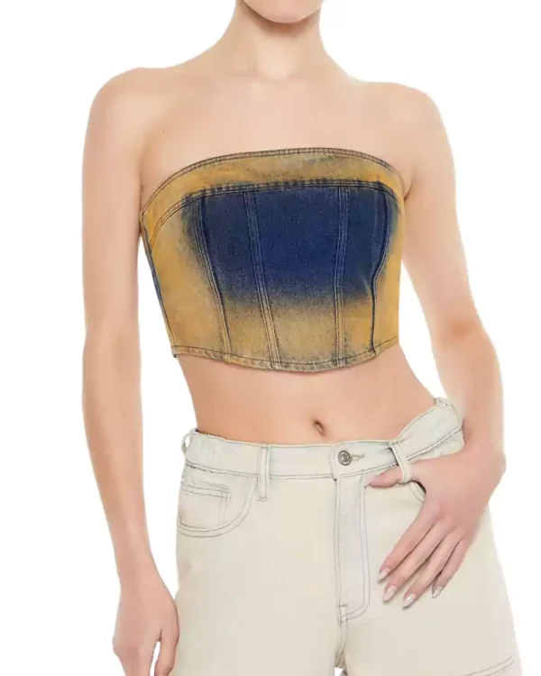 Bustier denim crop top Bustier denim crop top