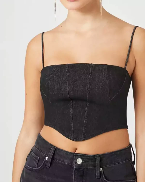 Denim cropped vest women Denim cropped vest women