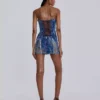 Denim mini dress for women