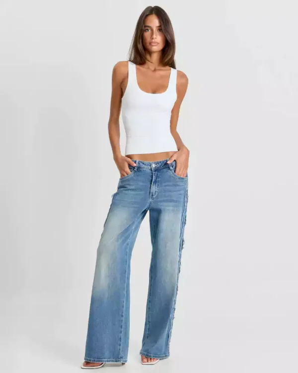 Denim loose pants for women