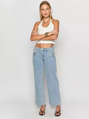 Denim low rise jeans