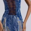 Denim mini dress for women