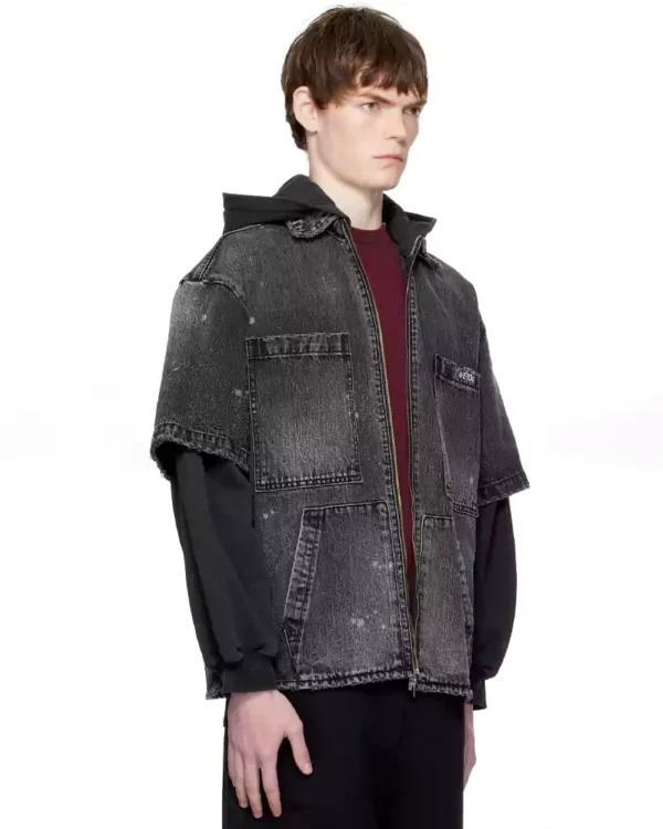 Denim trucker jacket men