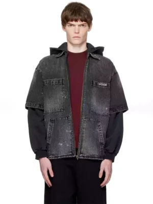 Denim trucker jacket men