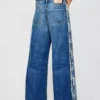 Jacquard denim jeans