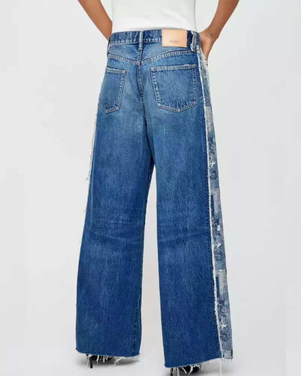 Jacquard denim jeans