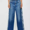 Jacquard denim jeans
