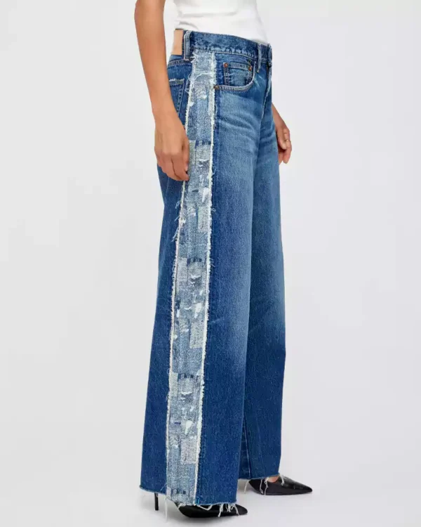 Jacquard denim jeans
