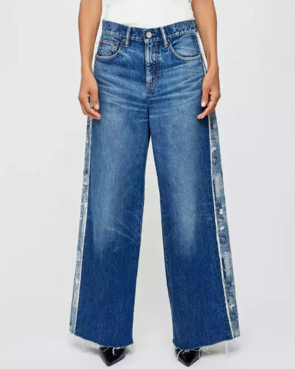 Jacquard denim jeans