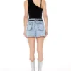 Rhinestone fringe denim shorts