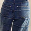 Wide leg denim cropped jeans