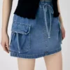Womens blue denim skirt