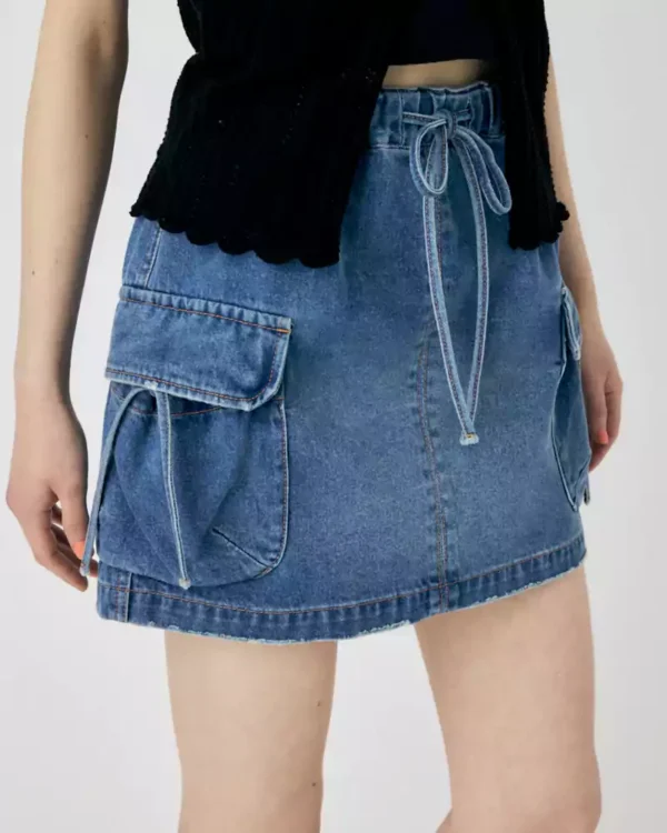 Womens blue denim skirt