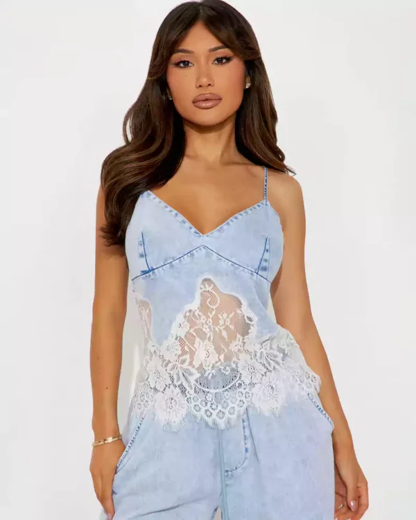 matching denim short set