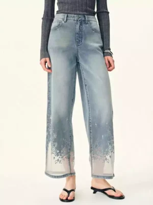 Denim cropped jeans