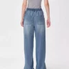 Denim faded jeans