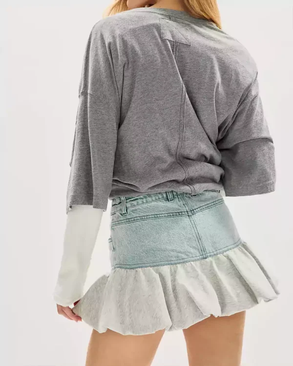 Denim mini skirt outfit Denim mini skirt outfit