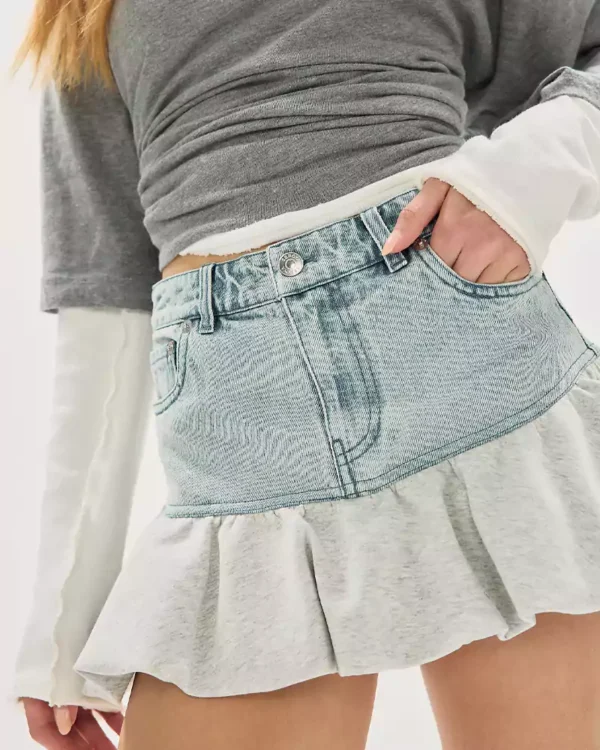 Denim mini skirt outfit Denim mini skirt outfit