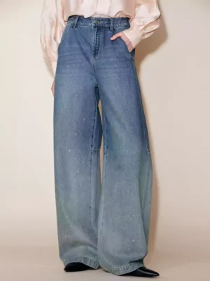 Denim rhinestone jeans