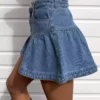 Denim ruffle mini skirt Denim ruffle mini skirt
