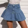 Denim ruffle mini skirt Denim ruffle mini skirt