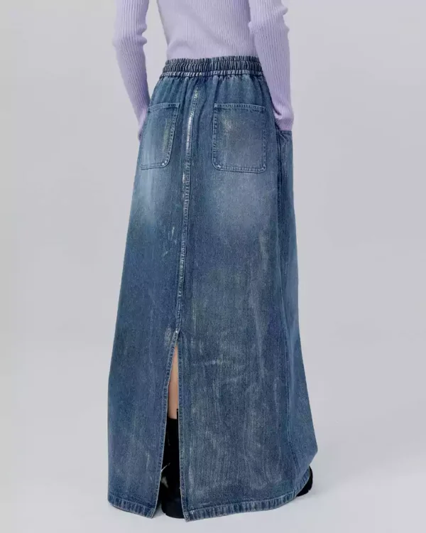 Denim skirt high waisted