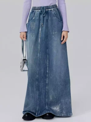 Denim skirt high waisted