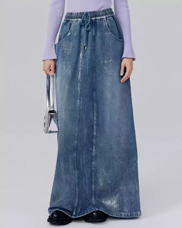 Denim skirt high waisted