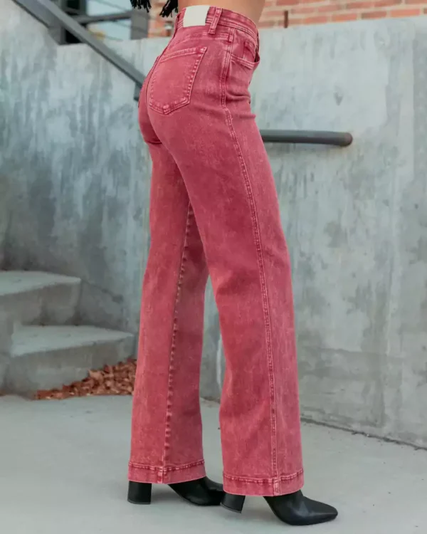 Denim straight jeans
