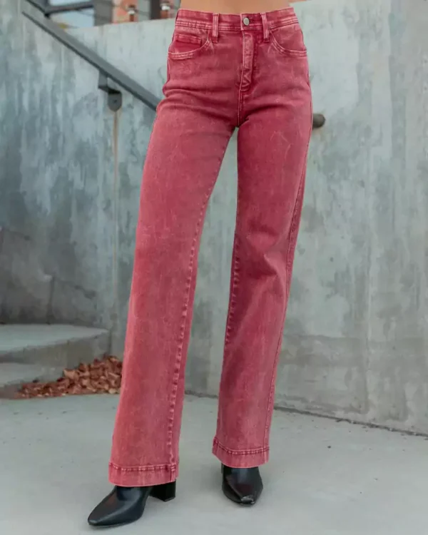 Denim straight jeans