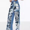 Denim with sequins Denim with sequins