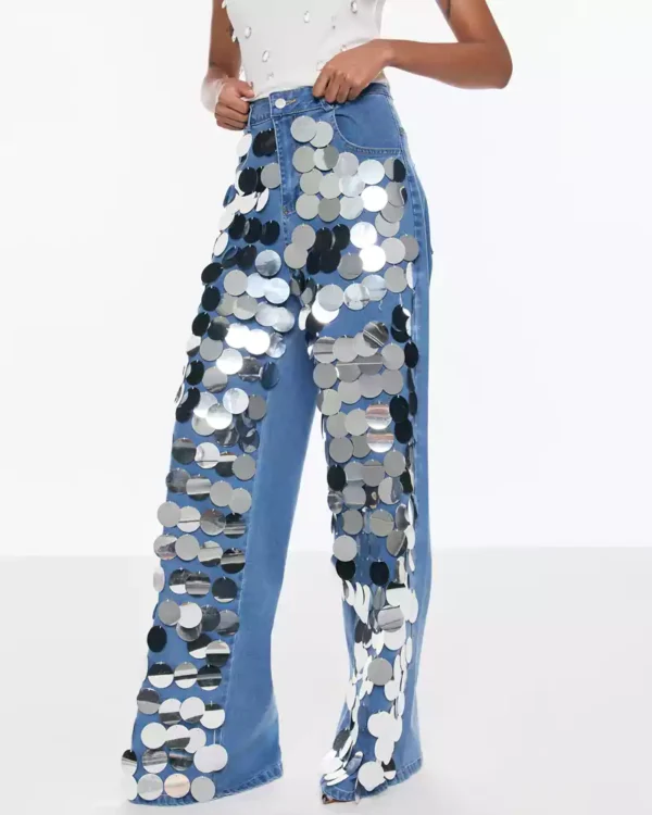 Denim with sequins Denim with sequins