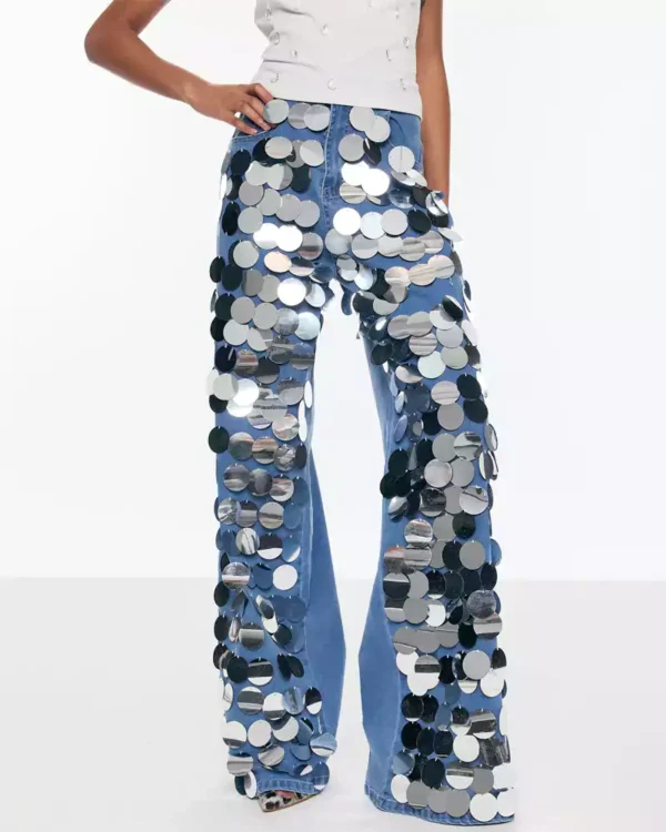 Denim with sequins Denim with sequins