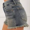 Frayed vintage washed denim shorts Frayed vintage washed denim shorts