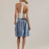 Stretch denim midi skirt Stretch denim midi skirt