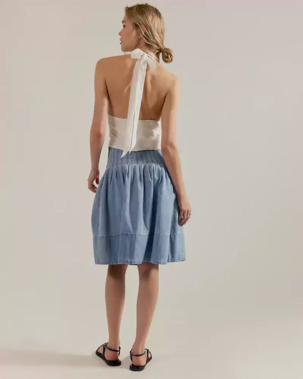 Stretch denim midi skirt Stretch denim midi skirt