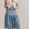 Stretch denim midi skirt Stretch denim midi skirt