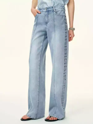 Studded denim jeans